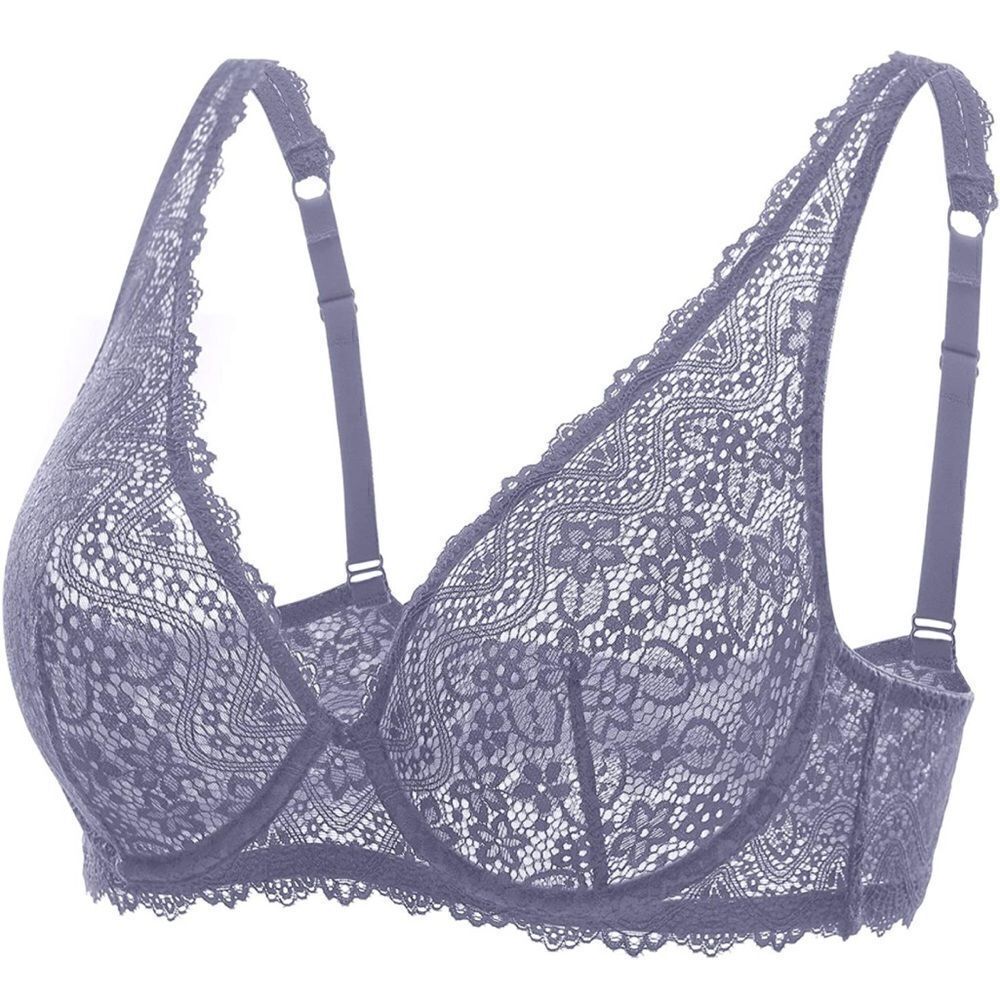 Nwt dobreva Lace Plunge Sexy Underwire Bralette See Through Unlined Bra 32B